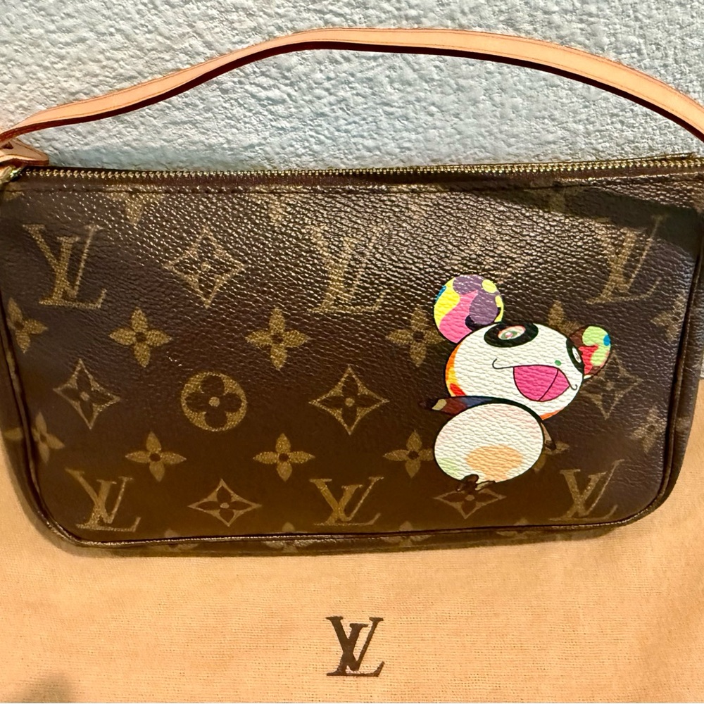 Rare Louis Vuitton x Takashi Murakami Panda Pochette 150th Anniversary Very Good